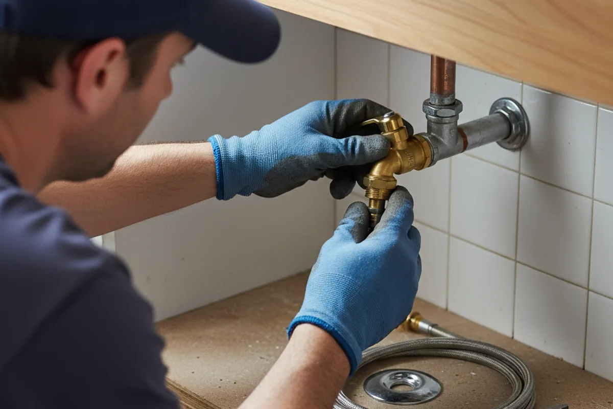 Shutoff valve and fitting work during Emergency Plumbing in Scottsville